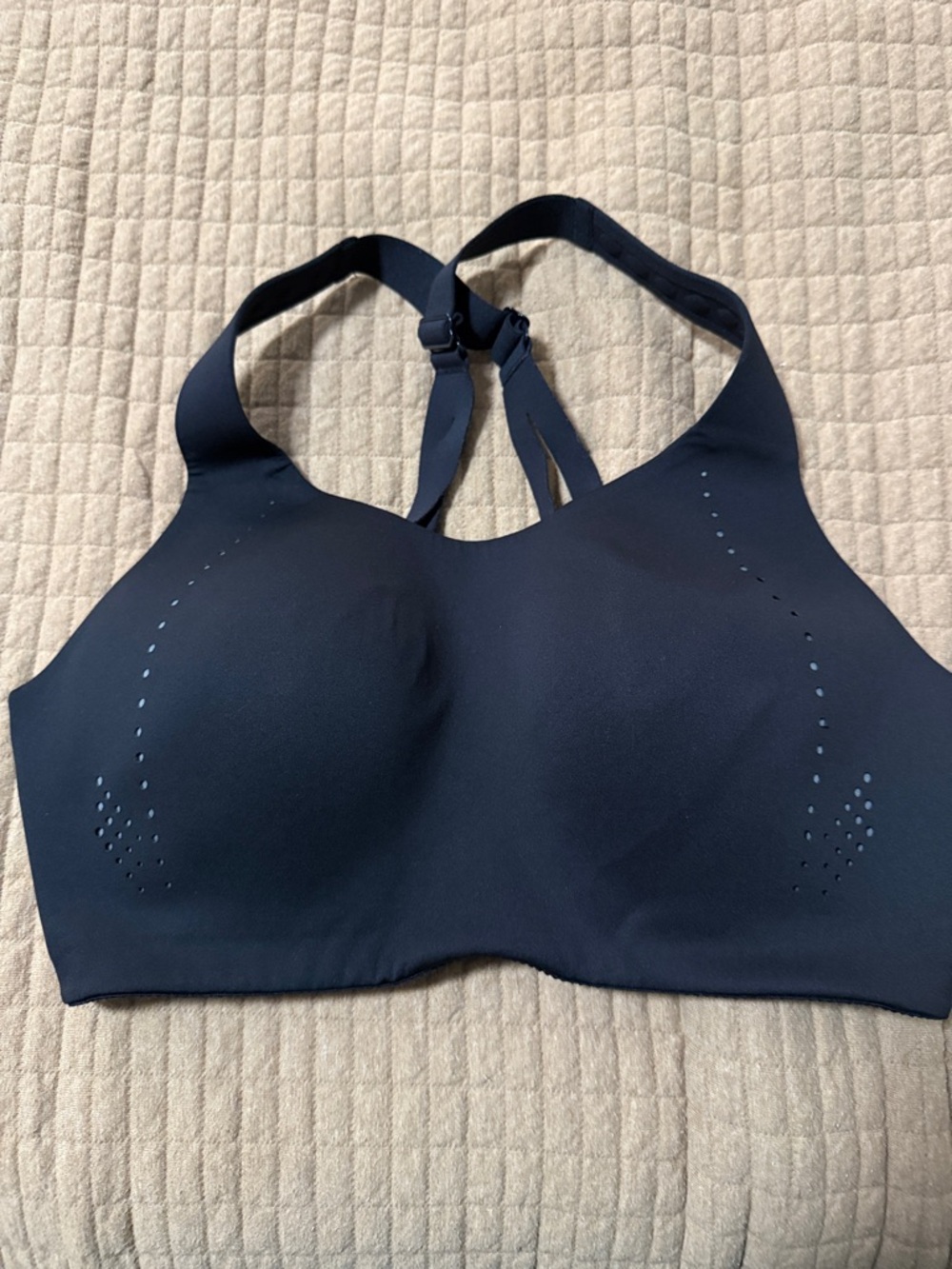 lululemon athletica Black High-Neck Sports Bra with Perforated Accents